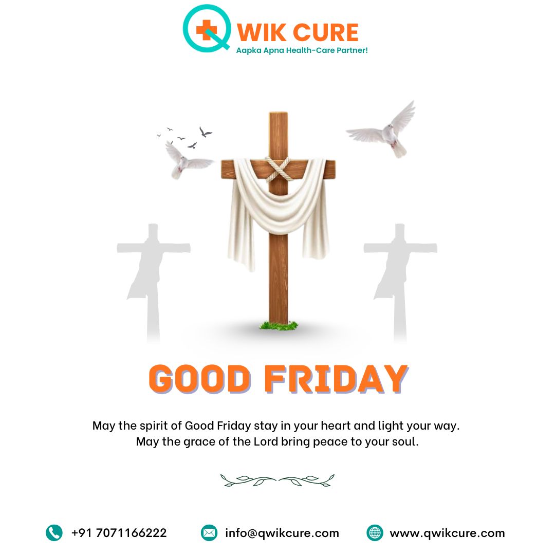 Qwik_Cure's tweet photo. May the spirit of Good Friday stay in your heart and light your way.
May the grace of the Lord bring peace to your soul.

#goodfriday #qwikcureservices #aapkaapanahealthcarepartner https://t.co/GMNwsLwqg2
