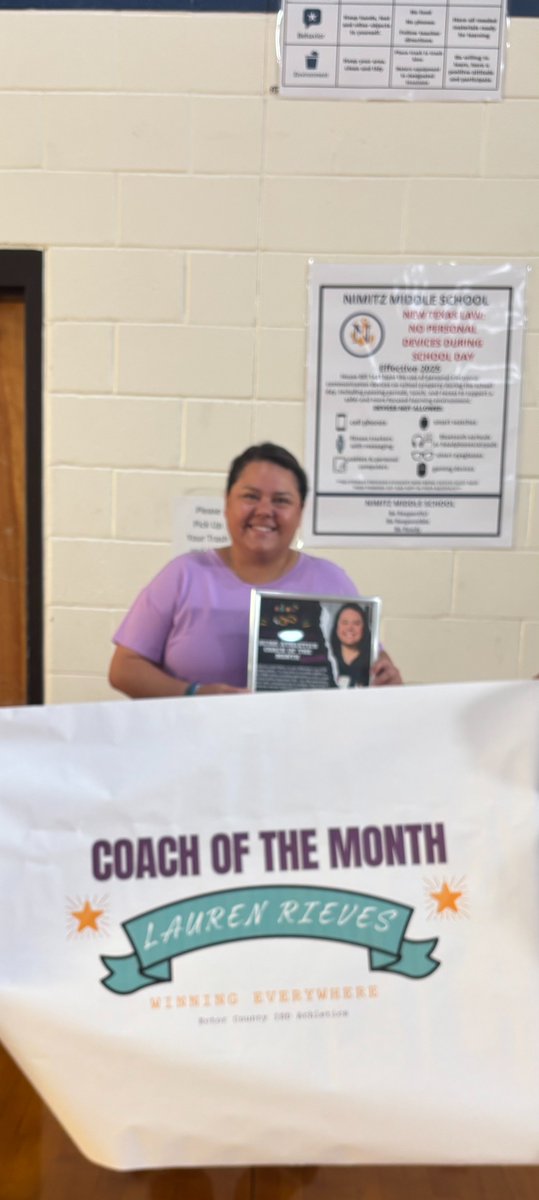 ECISDAthletics's tweet photo. Congratulations to our April Coach of the Month, Coach Lauren Rieves! 🎉Thank you, Coach Rieves, for leading with passion & purpose! Your high expectations, servant leadership, and genuine love for students continue to make a powerful impact. #WinEverywhere! @EctorCountyISD https://t.co/W9bJBuIZec
