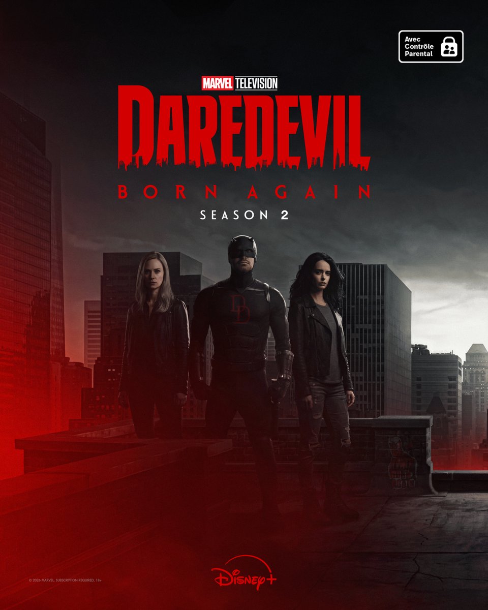 J’ai réalisé ce poster pour la saison 2 de Daredevil: Born Again en collaboration avec <a href="/DisneyPlusFR/">Disney+ FR</a> et <a href="/MarvelFR/">Marvel FR</a>