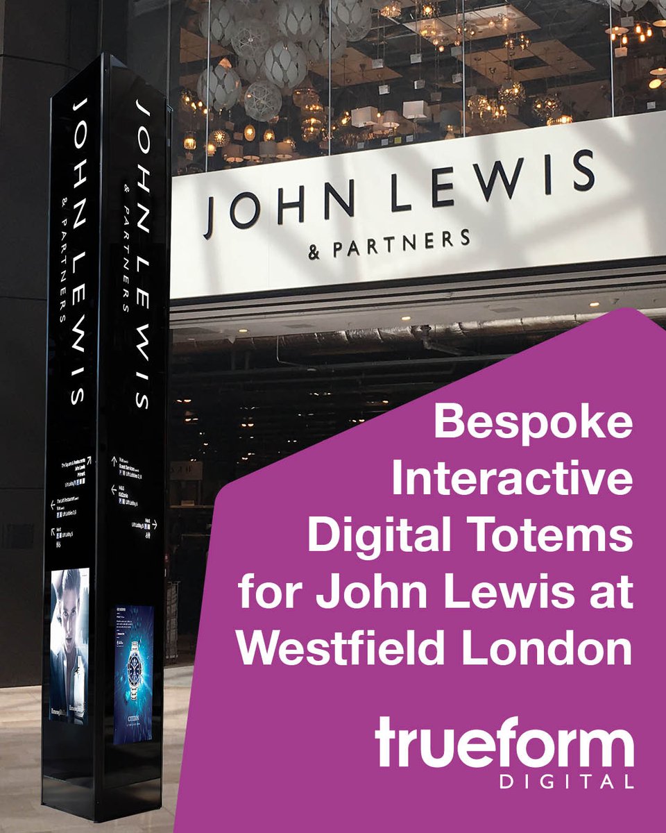 trueformdigital's tweet image. Trueform Digital delivered 3-sided interactive totems for @JohnLewisRetail @westfieldlondon store, engaging, stylish, and smart.
trueformdigital.com/case-studies
#DigitalDisplays #RetailInnovation #TrueformDigital #SmartSpaces #JohnLewis