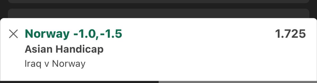 TipsterCharlie's tweet image. 🏟️ Iraq 🇮🇶 vs Norway 🇳🇴 
📅 Monday, June 16th, 2026
🌎 #WorldCup 2026

⚽️ Norway -1.0, -1.5 Asian Handicap @ 1.725 

💰 Stake 1.5u