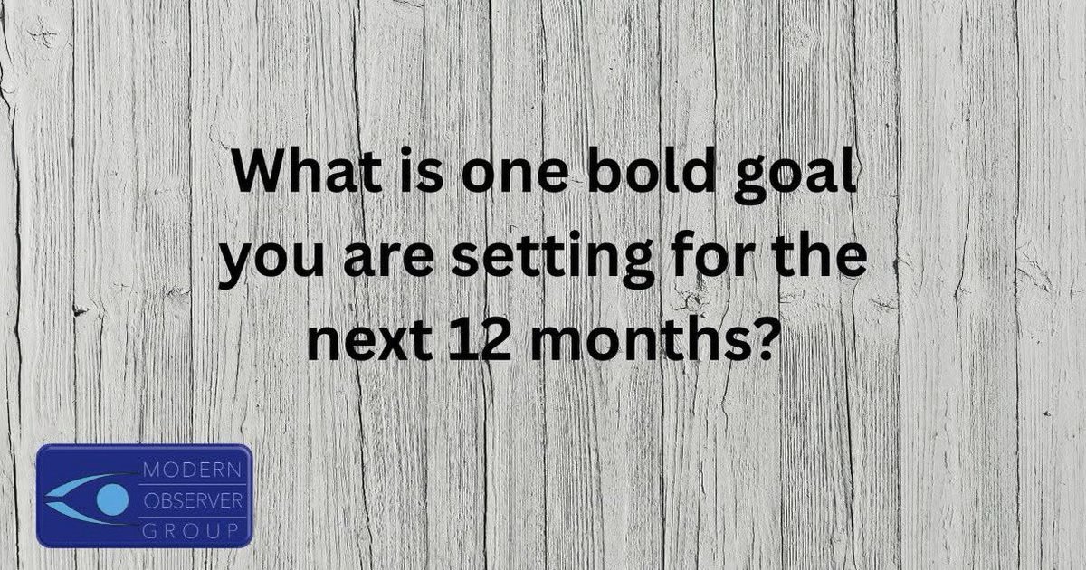 What is one bold goal you are setting for the next 12 months?
Post your answer in the comments.