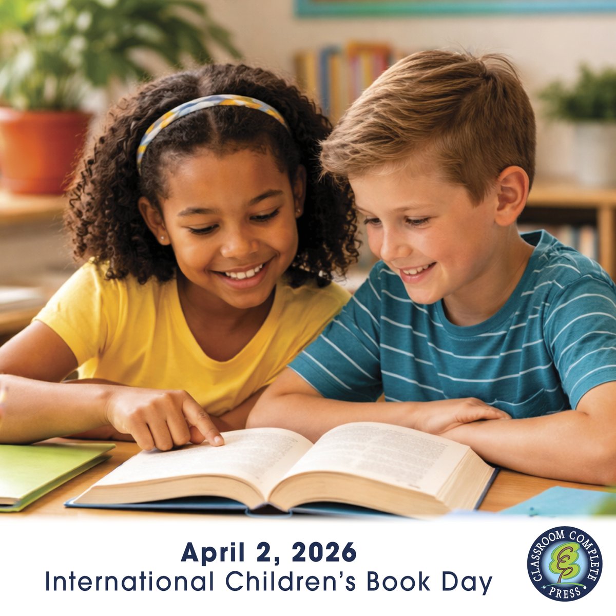 ClassroomCompl's tweet photo. 📚 April 2 | International Children’s Book Day 

“Plant stories, and the world will bloom.” Celebrate the magic of reading and the legacy of Hans Christian Andersen.

How will you celebrate? 
#ICBD26 #ReadingMatters #InternationalChildrensBookDay #teachers #ClassroomCompletePress https://t.co/0viatvPVF6