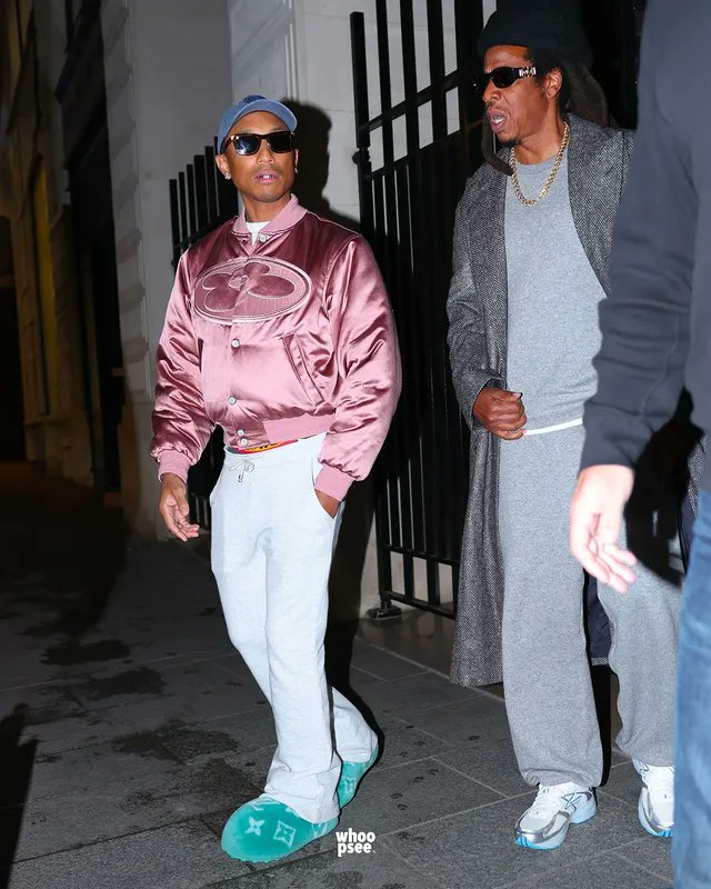 iLissaNJ's tweet image. JAY-Z was photographed leaving a Louis Vuitton building with Pharrell Williams in Paris  
#Jayz #Pharrell #Paris #LouisVuitton