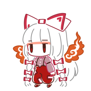 藤原妹紅 「例大祭の新作用イラスト② アクリルブロックの会社さんから20日くらいで届く的なメ」|粗茶のイラスト