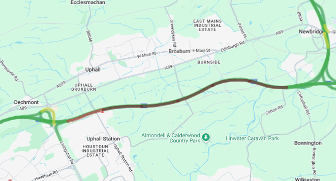 trafficscotland's tweet image. ❗️NEW ⌚️15:42

🗺️#M8 J2-3

⚠️The M8 is restricted WESTBOUND due to a road traffic incident.

🚗Drivers are advised to use caution on approach and expect delay.

Current delay approx. 21 mins

#PlanAhead at traffic.gov.scot

@SETrunkRoads