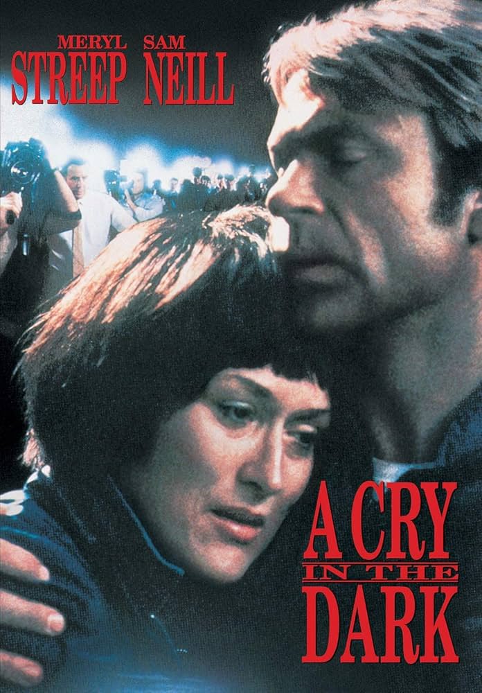 akiomi0219's tweet photo. メリル・ストリープの「A CRY IN THE DARK」をソフト化して欲しいです。
赤ん坊が行方不明になり世間は母親が犯人と決めつけるも、実は野生犬に連れ去られていた実話。
カンヌ映画祭女優賞受賞・アカデミー主演女優賞ノミネート作にも関わらず日本劇場未公開、未ソフト化、配信なし…
@zeque_movie https://t.co/1SUZBoKrPc