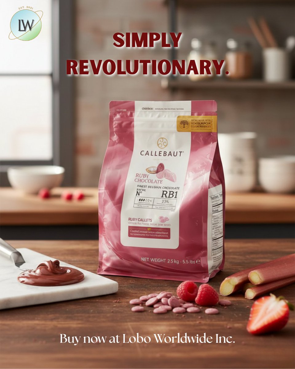 loboworldwide's tweet photo. Chocolate, reimagined. 🍓🍫

Discover the bold, fruity taste of Ruby Chocolate by Callebaut.
Available at Lobo Worldwide Inc.
#RubyChocolate #Desserts #Gourmet https://t.co/eBjkY71Ghb
