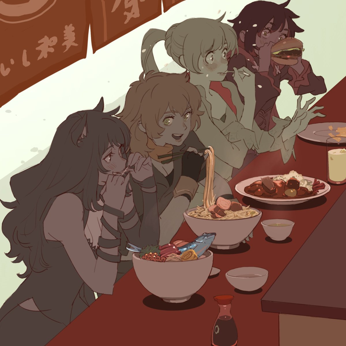 #RWBY

lunchtime! 🌹❄️🐈‍⬛🌻

Art by @55bata6rou!

Here the link: tumblr.com/55bata6rou?sou…