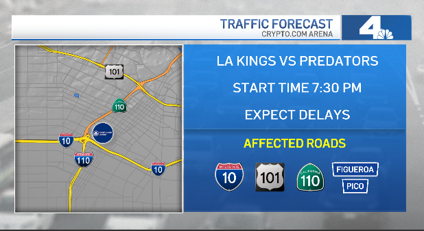 RobinWinstonTV's tweet image. NBC LA TRAFFIC FORECAST
@LAKings 
@LAClippers 
Expect busy traffic in the area. #LATraffic #NBCLA