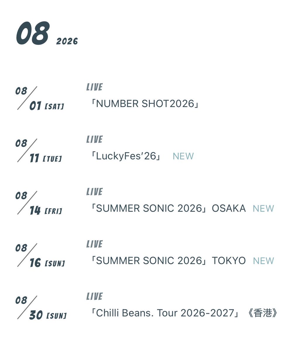 cb_kouki's tweet photo. まぁ中日の8/15にチリビが来ることはないのか…とっても悲しい。
Chilli Beans.がRising Sun Festivalに来て欲しいんです
3年前の夏… https://t.co/OO9JHWIAFY