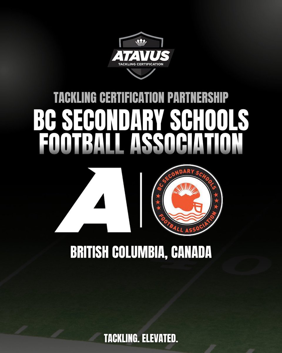 AtavusFootball's tweet photo. We are excited to announce our tackling certification partnership with BC Secondary Schools Football Association!

We are proud to work with an organization that shares our committment to innovate the game, improve player safety, and grow the sport.

This opportunity is empowering coaches, creating more opportunities for players, and improving on-field play.

Thank you BCSSFA for changing the game.

#changethegame #footballsafety #canadafootball #cfl