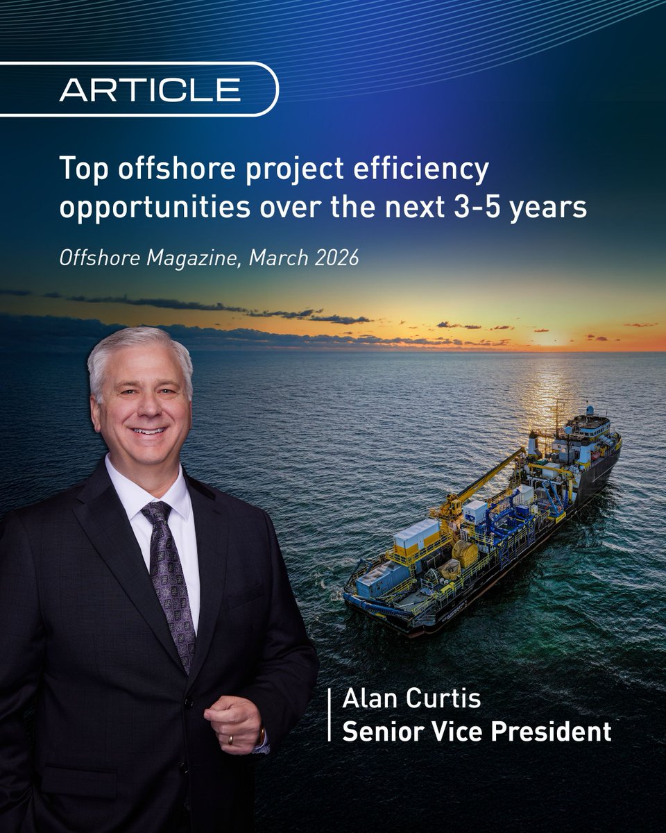 Oceaneering's tweet image. How can offshore projects become more efficient over the next 3–5 years?
Retired SVP and CFO Alan Curtis shares insights on standardization and technology in Offshore Magazine’s Editorial Advisory Board feature.
🔗 offshore-mag.com/special-report… 

#OffshoreEnergy #ThoughtLeadership