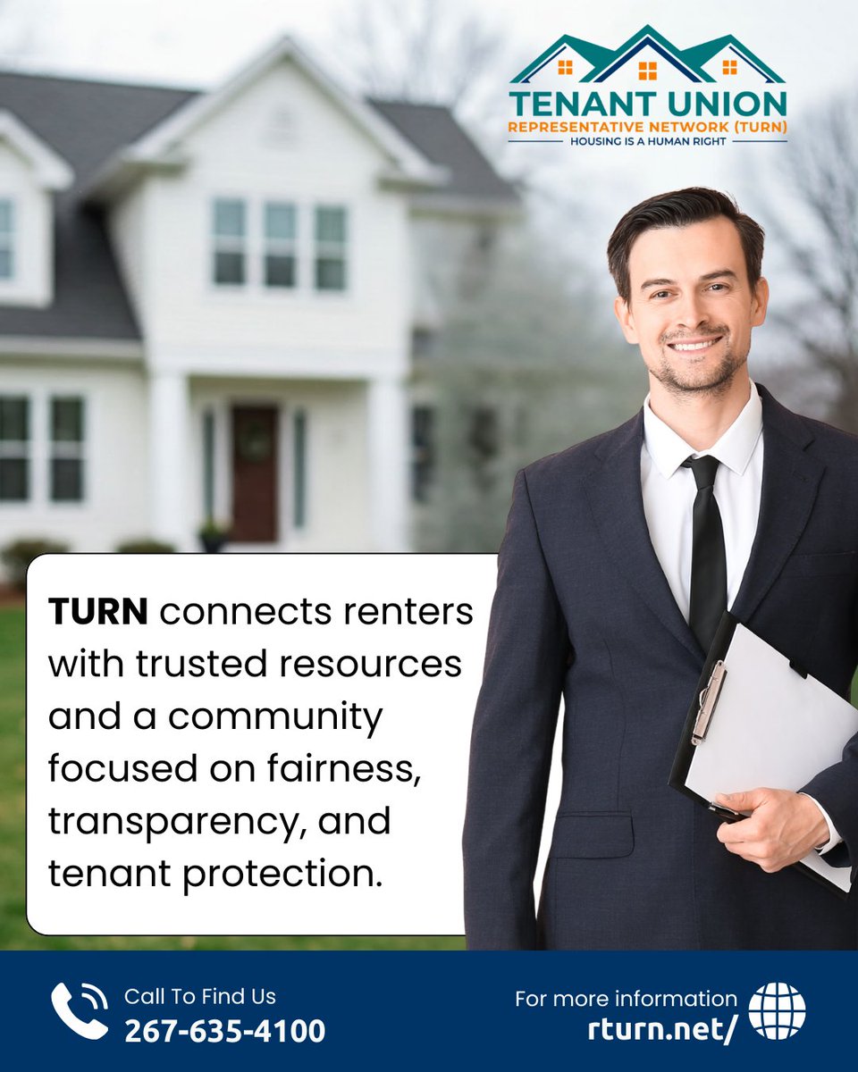 TURNPhilly's tweet photo. Housing challenges are easier with the right support.
TURN connects renters with trusted resources and a community focused on fairness, transparency, and tenant protection.
👉 Learn more: https://t.co/Y6qrONOk7b 
#TenantNetwork #HousingSupport #RentersCommunity #StrongerTogether https://t.co/GgvwxW9jlL