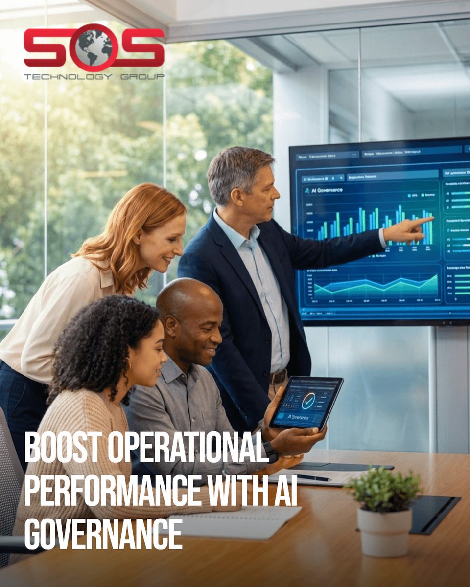 sostechgroup's tweet photo. AI governance isn't just policy—it's productivity released. Our clients improved operational performance by 30% within 6 months by integrating AI responsibly. Secure your growth with expert AI management today. https://t.co/atGAfg7762