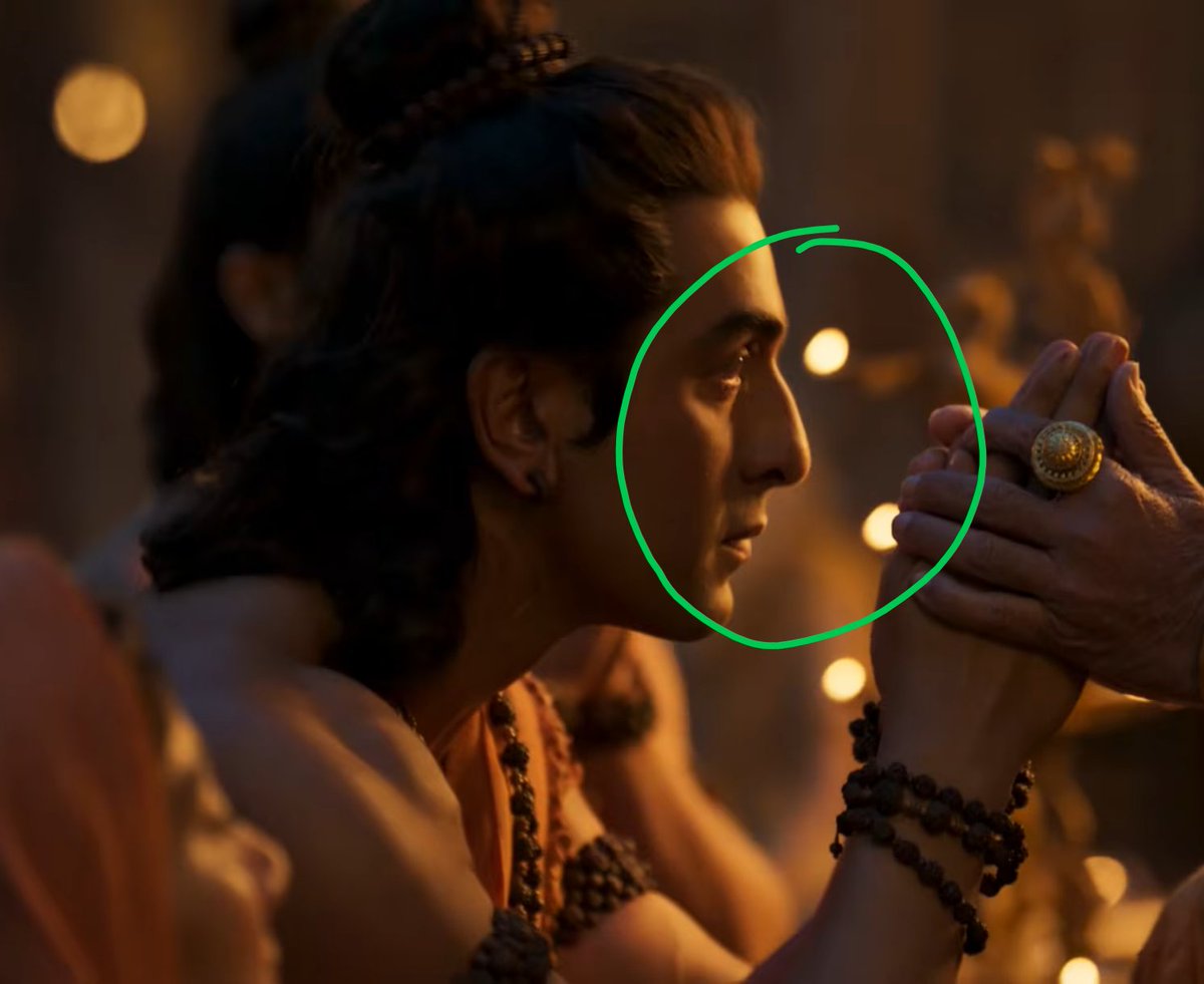 the_kerala_girl's tweet photo. Lord Rama of new Ramayan movie.

Please 🙏🙏 please 🙏 please 🙏🙏 please....stop experimenting 👎👎🙏🙏🙏🙏🙏🙏.

Look at his nose 👇 .... Face , I am speechless 😭. https://t.co/t4c4ACbJfl