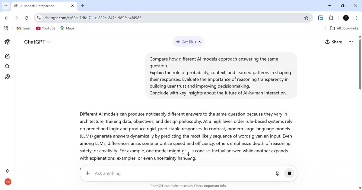 AllaTrizzie's tweet image. Explored how AI models generate responses using probability, context, and learned patterns.Understanding this helps improve effective use of AI tools.
DeepSeek: deepseek.com
Gemini: gemini.google.com
ChatGPT: chat.openai.com
@alx_africa #ALX_AiSK