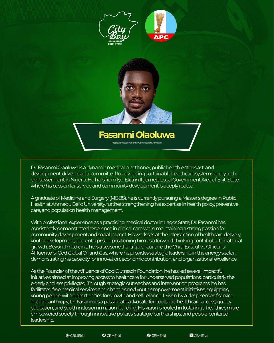 iamlulup's tweet photo. I am deeply honored and grateful to announce my appointment as the Deputy Director, Medical Outreach – CBM Ekiti State. https://t.co/BSxGPZMSXM