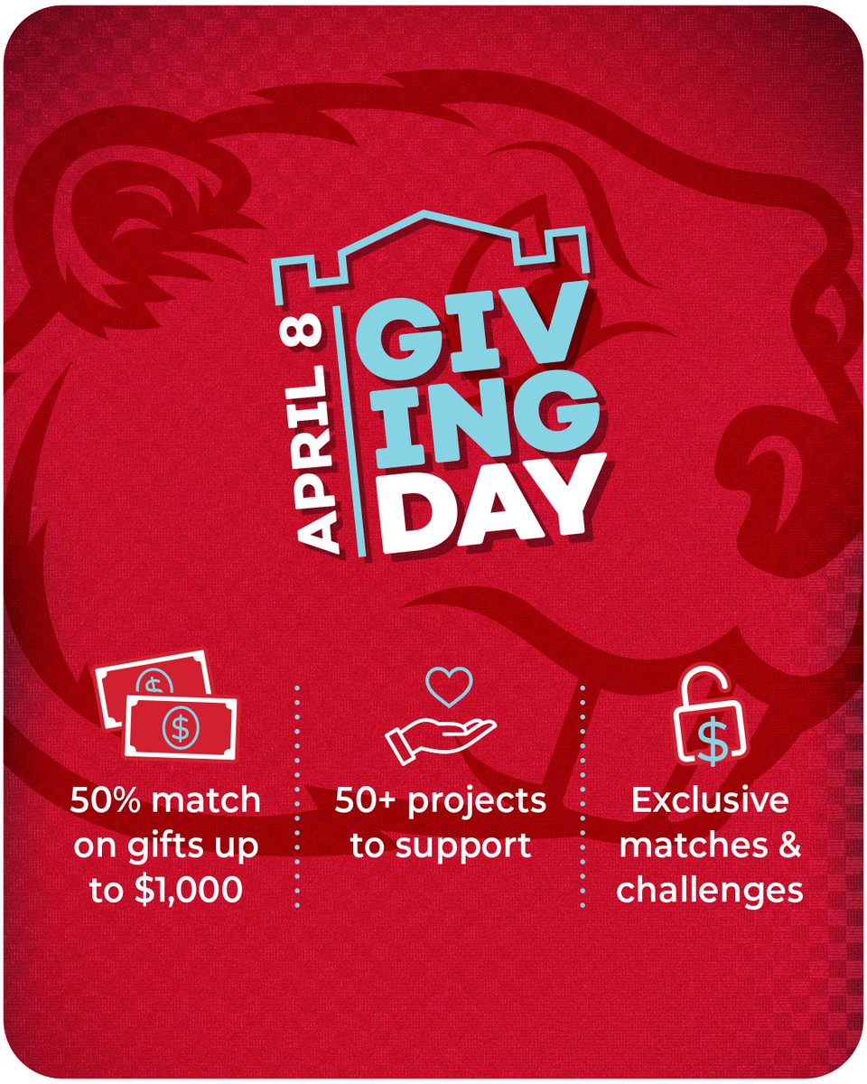 MSUBeavers's tweet photo. SAVE THE DATE! APRIL 8!
Minot State Giving Day is Wednesday, April 8! Support Your Beavers! Any gift up to $1,000 will be matched at 50 %!
For more on Minot State Giving Day
https://t.co/dz0O29IJ7C https://t.co/BWksIEjbT6