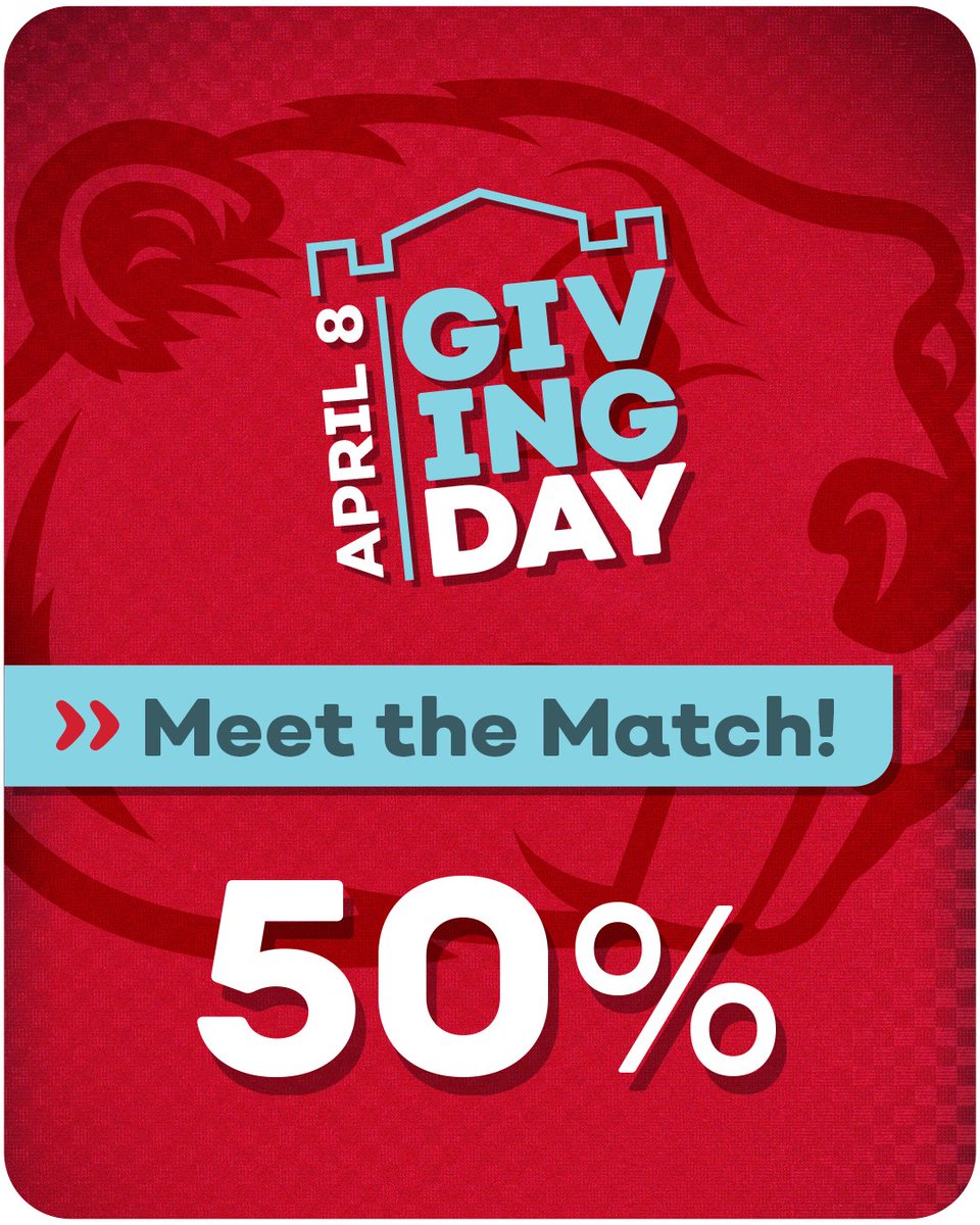 MSUBeavers's tweet photo. SAVE THE DATE! APRIL 8!
Minot State Giving Day is Wednesday, April 8! Support Your Beavers! Any gift up to $1,000 will be matched at 50 %!
For more on Minot State Giving Day
https://t.co/dz0O29IJ7C https://t.co/BWksIEjbT6