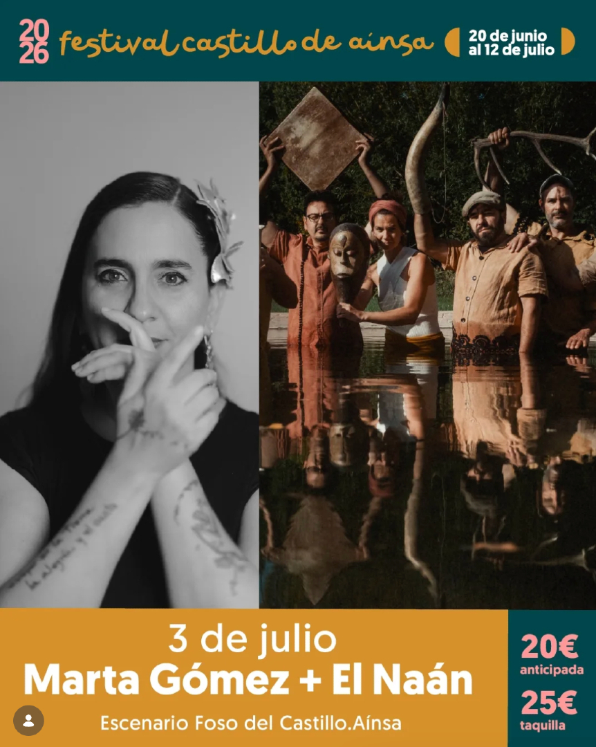 Este 3 de julio estaré en el lugar más mágico junto a El Naán!!!
Nos vemos en el Festival Castillo de Aínsa 🧡🏰

📍Foso del Castillo, Aínsa
⏰ 20:00h

🎟️ Entradas disponibles!
