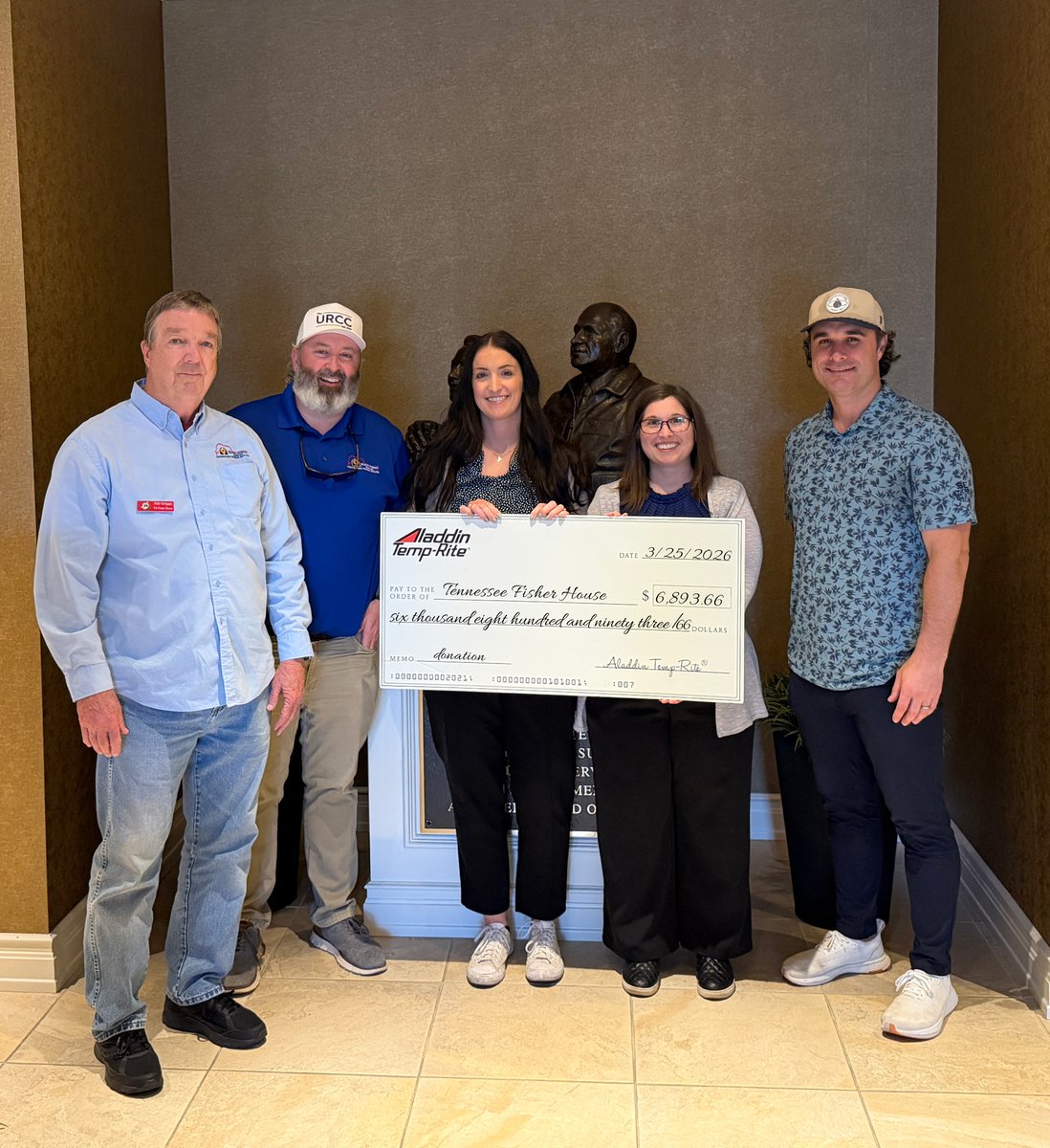 Aladdin Temp-Rite was proud to visit the Tennessee Fisher House last week and continue our annual tradition of giving back. We’re honored to support an organization that provides comfort, care, and a home away from home for military families when they need it most!