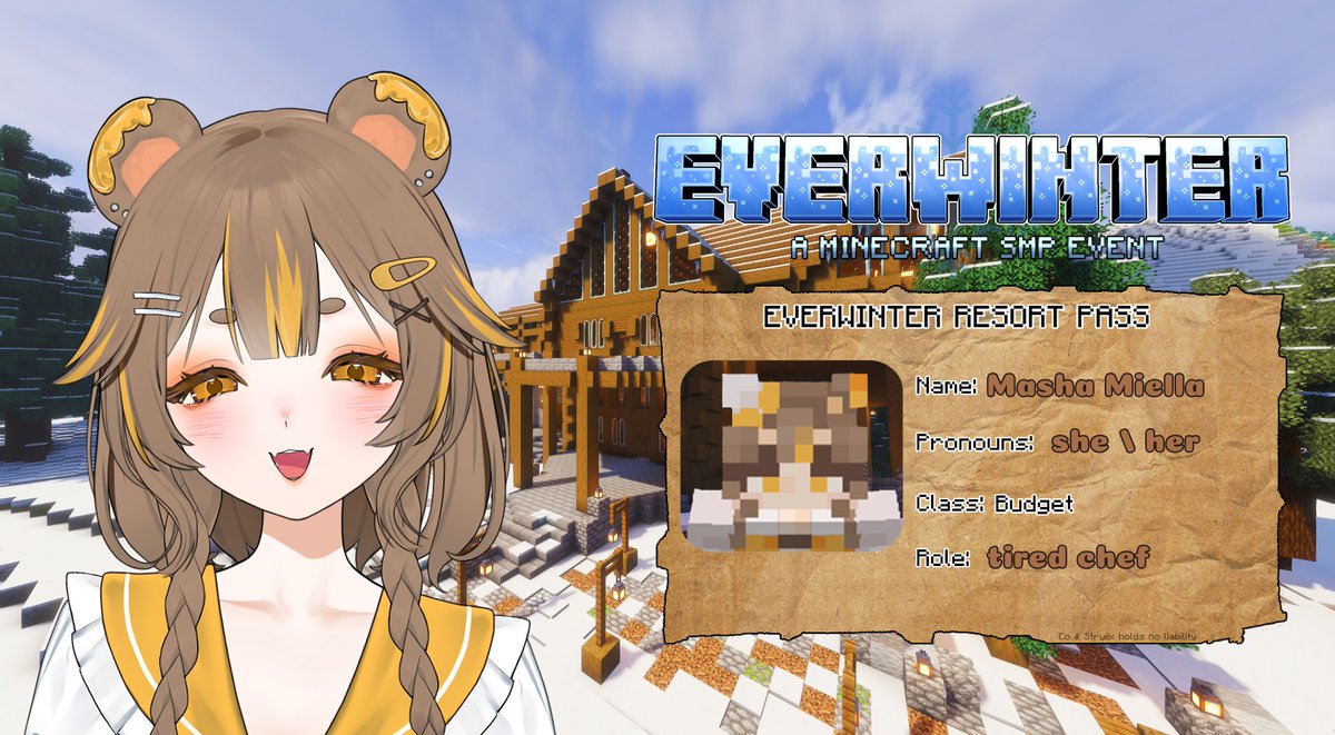 I'm really happy to announce that I'll be participating in the #EverWinterSMP ! ! !  

Can't wait to enjoy the resort with everyone ❄️💛

Stay tuned for April 17th 🐾