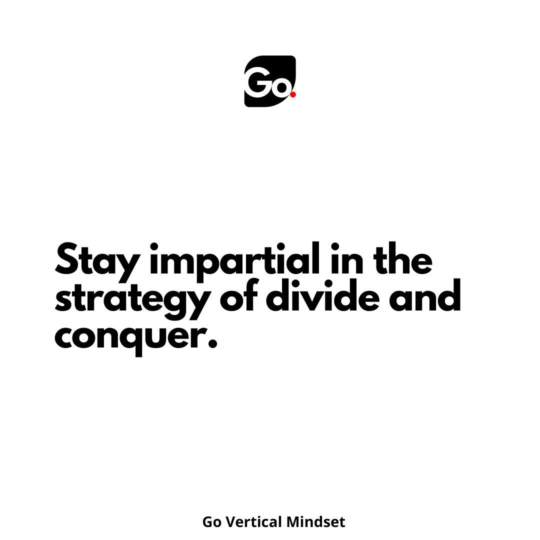 GoVerticalMind7's tweet image. In a world that divides, choose balance over allegiance. 

Stay impartial in the strategy of divide and conquer.

What situations require you to step back rather than step in? 

#GoVerticalMindset #ChooseBalance #StayImpartial #ThinkCritically #StrategicAwareness