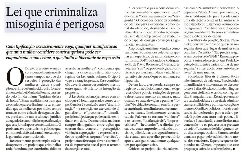 Muito bom resumo da estrovenga aprovada no senado. Quem ainda não se deu conta dos riscos a que estaremos todos submetidos se esta lei esdrúxula passar deve ler este artigo com atenção e colocar as barbas de molho. 🤬