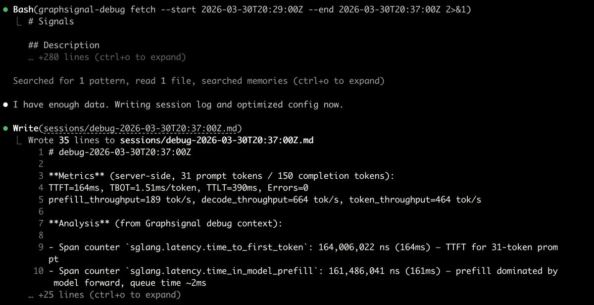 autodebug by <a href="/GraphsignalAI/">Graphsignal</a> is a closed-loop system for inference optimization. 

It uses <a href="/dstackai/">dstack</a> to provision GPUs and redeploy services on each pass through the loop: 

benchmark → read profiling telemetry → tweak config → redeploy → repeat. 

What's interesting here is