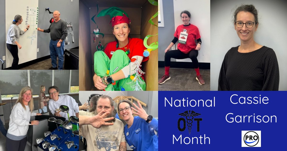 PROptky302's tweet photo. April is Occupational Therapy Month, and we’re celebrating the impact it makes every day! 💙
Cassie Garrison helps our patients get back to doing the things that matter most—at home, at work, and in life. https://t.co/E0c7GROa2L