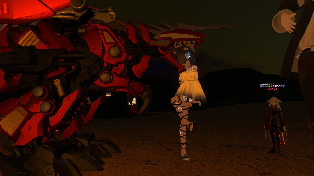 フラミンゴを捕食するロボットを見つめる美少女 #Resonite