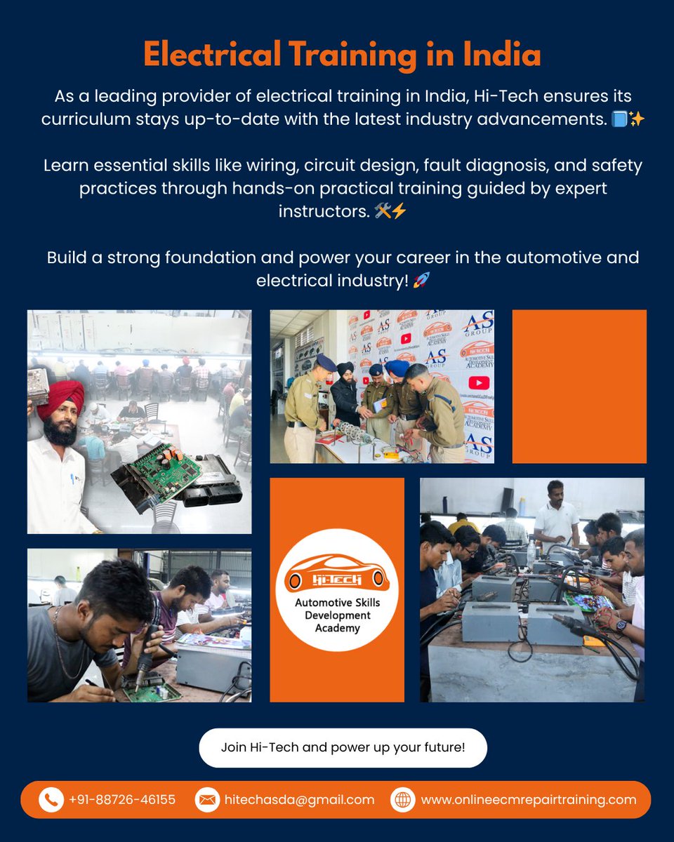 hitechasda's tweet image. 🚗 Electrical Training in India – Hi-Tech Automotive Skills Development Academy 🔧

Learn essential skills like wiring, circuit design, fault diagnosis, and safety practices through hands-on practical training guided by expert instructors🛠️

#HiTechAcademy #ElectricalTraining