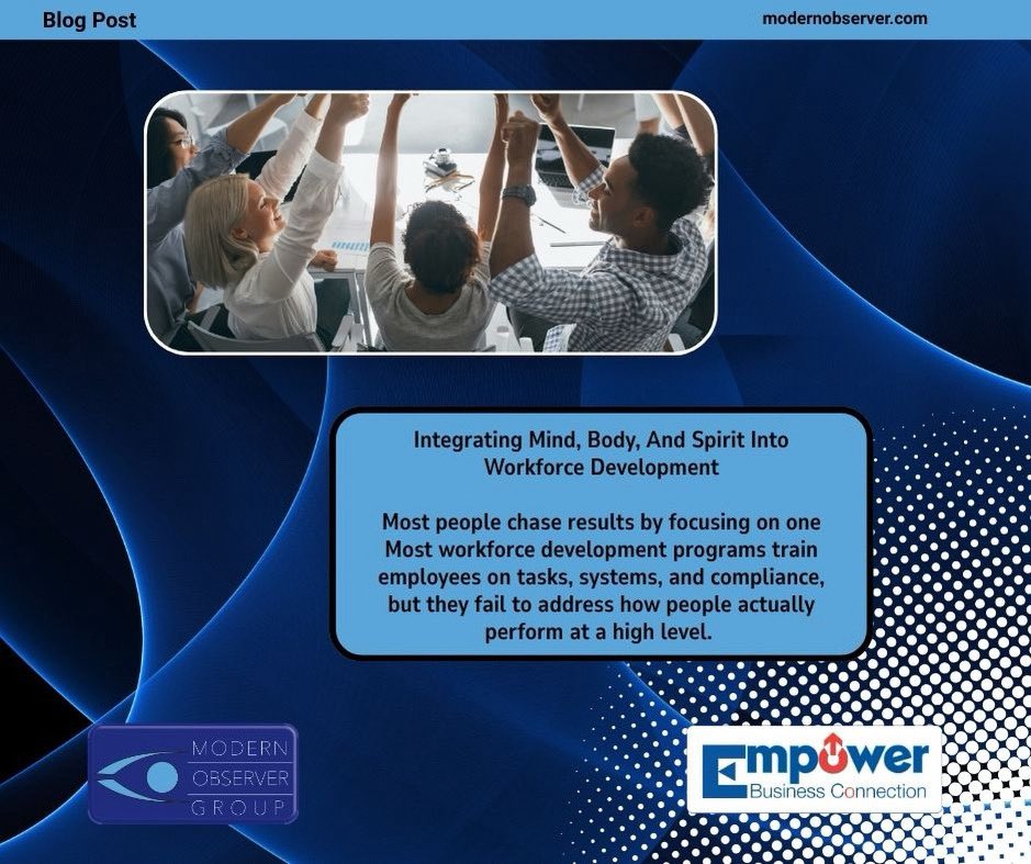Integrating Mind, Body, And Spirit Into Workforce Development
#workforcedevelopment #employeeengagement #talentoptimization

modernobserver.com/mind-body-spir…