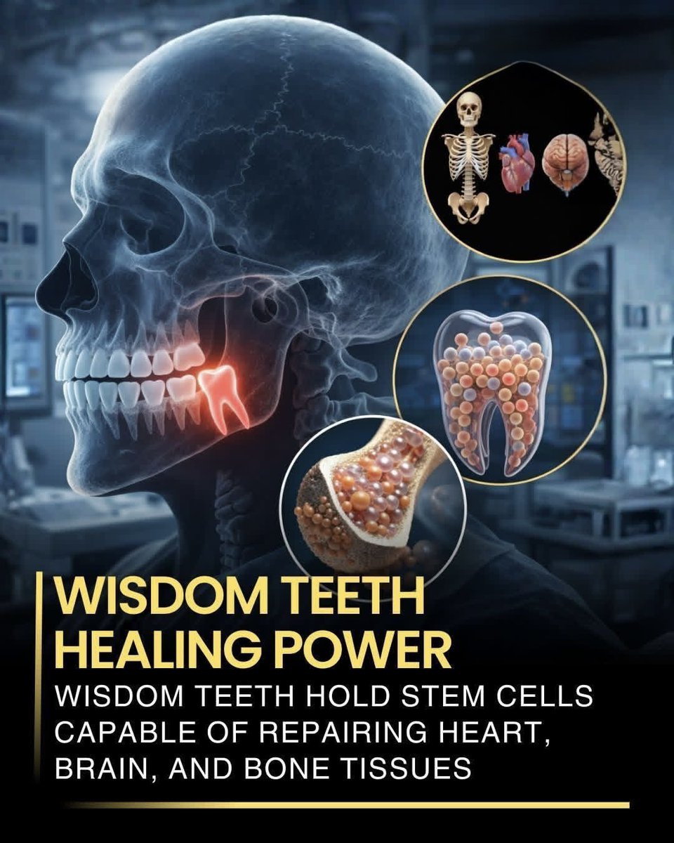 scitechgirl's tweet photo. ⚡️ Your Wisdom Teeth Could Be Hiding a Secret Superpower! 

Most people think wisdom teeth are useless and only meant to be pulled. But what if I told you these tiny teeth could hold a hidden key to repairing your body? Scientists have discovered that wisdom teeth contain special stem cells—cells that can become bone, cartilage, and maybe even help the heart and brain in the future. While we’re not yet able to use them as a “cure,” the research is opening doors to incredible possibilities. The next time you think of tossing your wisdom teeth, remember—they might just be tiny treasure chests of healing power!

Source: Honda, M., et al. (n.d.). Stem cells from human third molars for regenerative medicine.