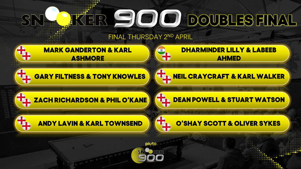 Snookerlegends's tweet photo. Don't forget, we're on your screens again, live from 7pm with our doubles Grand Finale! Tune in to Pluto TV then... You don't want to miss this one! https://t.co/UtiDEThdOh