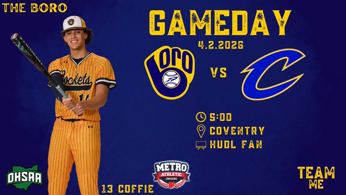 TheBoroBaseball's tweet photo. Today's game has changed location to Coventry's Logan Field. It is our first @MACathletics game of the season, we are looking to get off to a strong start. Let's go Rockets! #TeamMe https://t.co/ZpWlvvuHuJ