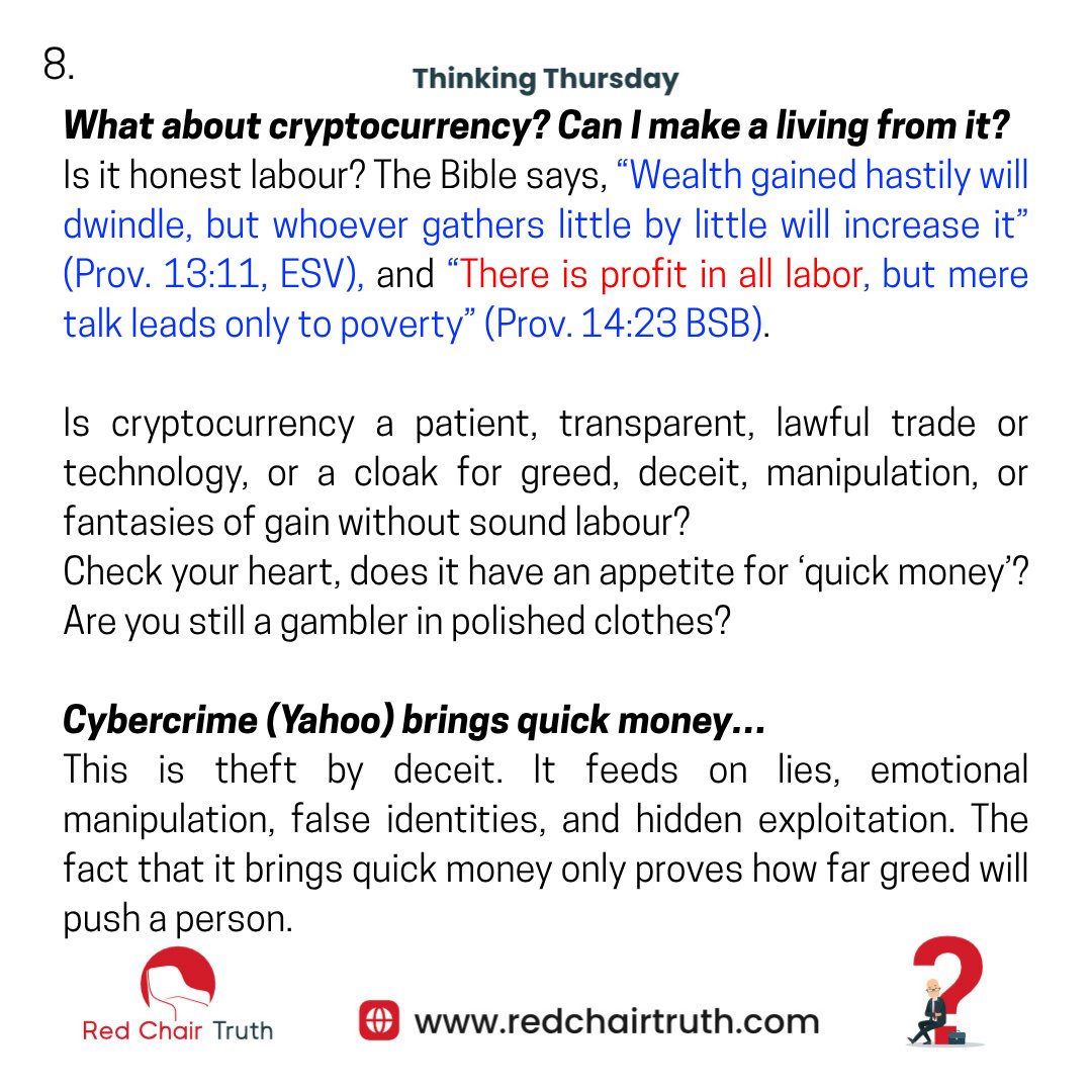 redchairtruth1's tweet image. #Redchairtruth #ThinkingThursday #Christianblog #Work #ChristianValues #GodlyLiving #RCT #ItaUdoh