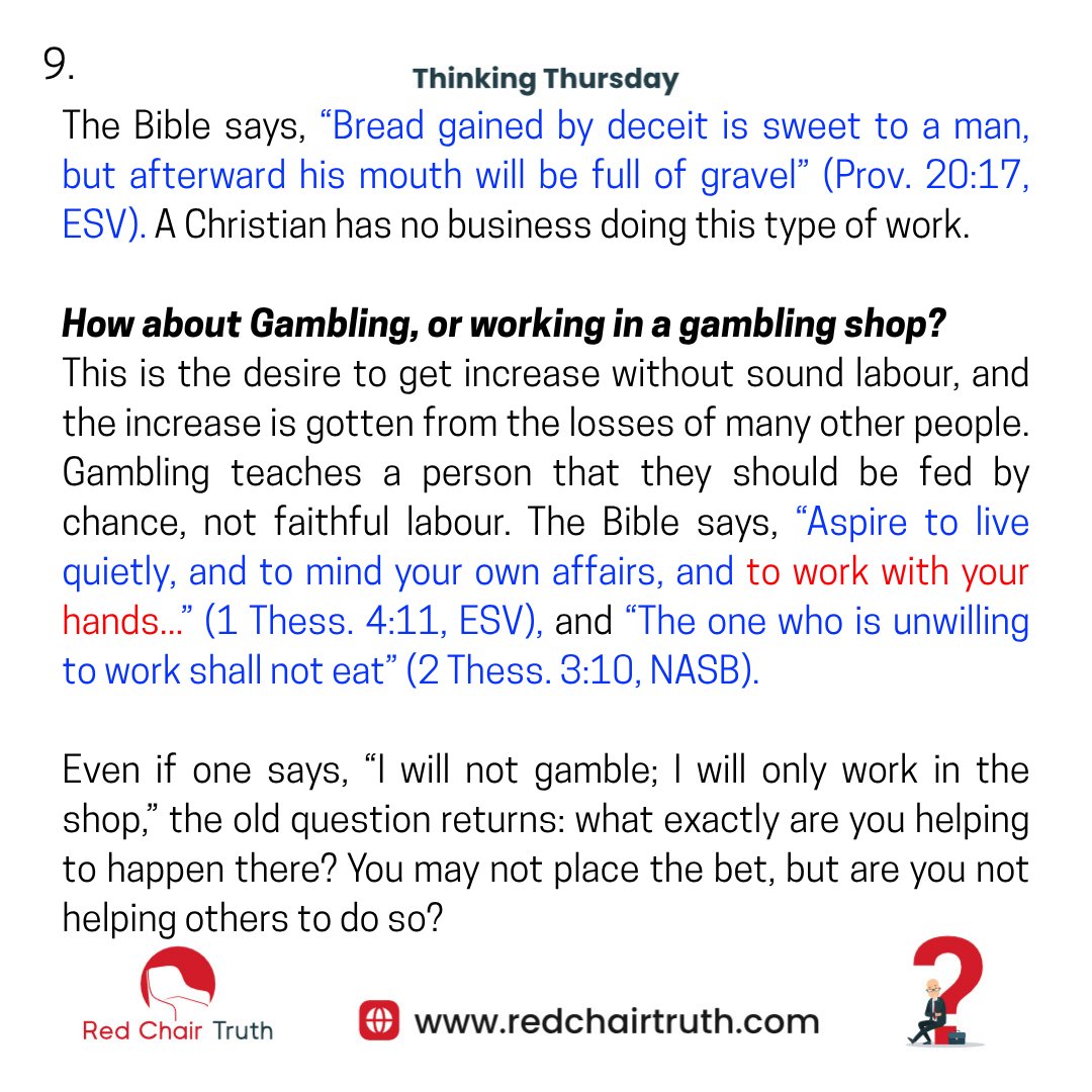 redchairtruth1's tweet image. #Redchairtruth #ThinkingThursday #Christianblog #Work #ChristianValues #GodlyLiving #RCT #ItaUdoh
