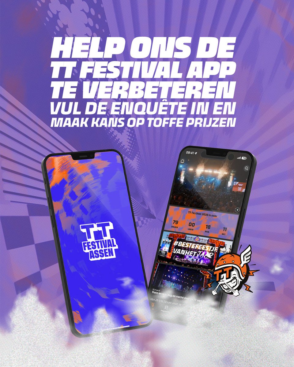 Win toffe prijzen! 🔥

Vul de enquête in, help ons de TT Festival App nóg beter te maken en maak kans op toffe prijzen! 🎁👇

🍻 3 x TT Bierpakket
🏍️ 2 x WK Superbike
🎽 3 x Merchandise pakket
🎡 8 x Kaartje reuzenrad

forms.gle/rdRe8pEqsNbBav…

#ttfestival #enquete #prijzen