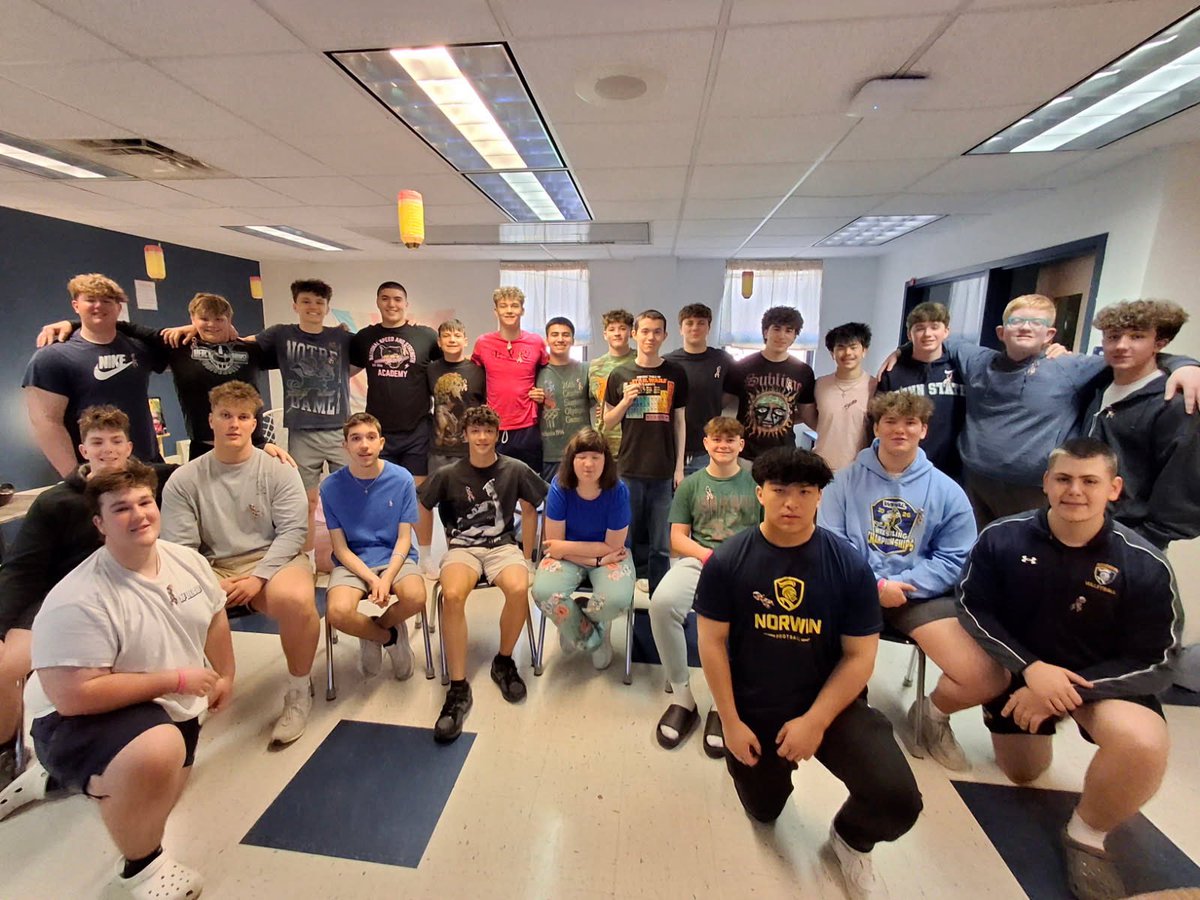 NorwinFB's tweet photo. Today we had the honor to receive ribbons from classmates in support of World Autism Awareness Day ‼️ 

Tough. Discipline. FAMILY ⚔️ https://t.co/sTLknrbUYi