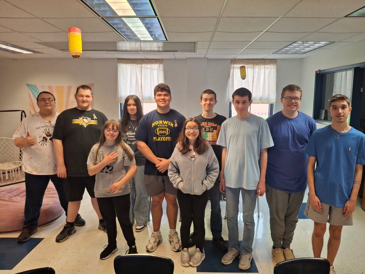 NorwinFB's tweet photo. Today we had the honor to receive ribbons from classmates in support of World Autism Awareness Day ‼️ 

Tough. Discipline. FAMILY ⚔️ https://t.co/sTLknrbUYi