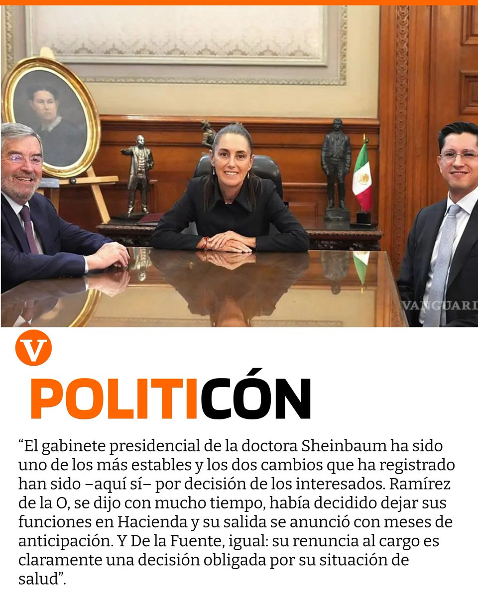“Con dos relevos, Sheinbaum mantiene un gabinete sin crisis ni rupturas”: Hoy les hablo sobre el tema en el tercer punto de su columna.

🔗 Conoce más detalles aquí. 👉 bit.ly/4sa3i3E