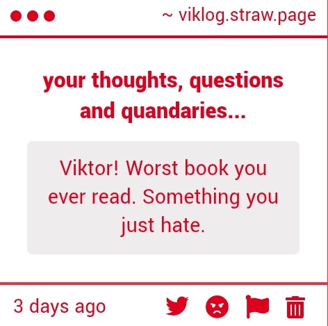 i read the first After series book by Anna Todd in high school. i had just moved to the states and every girl in my class was kind of obsessed with it. i’ve always liked reading, and i was trying to fit in, so... i thought i’d give it a try. ...worst fiction book i’ve ever read.