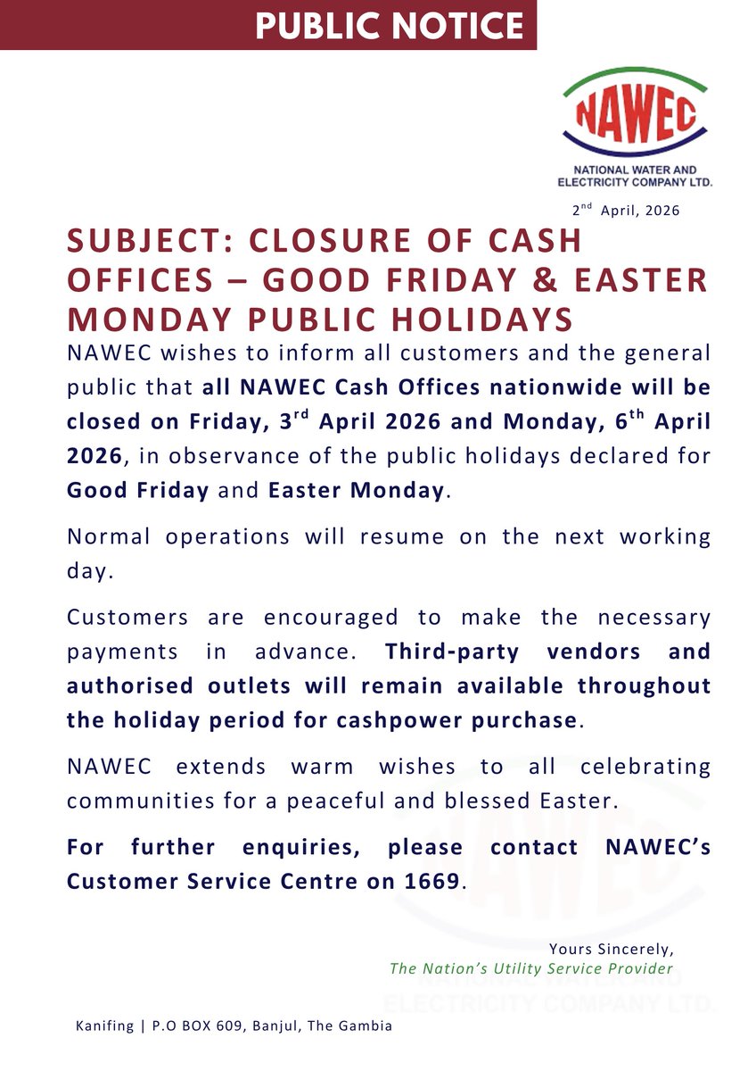 National Water and Electricity Company Limited tweet media