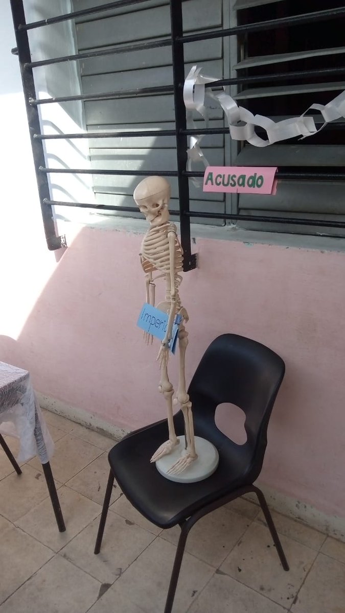 Montado el Tribunal Antimperialista, presente el obcecado acusado y el público pioneril expectante. 
#PoderPopular #100AñosConFidel