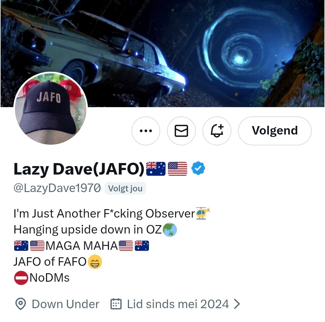 RedPilledNurse's tweet image. 🕐 Time to CONNECT with PATRIOTS all over the world!! 🌎 

✨️ Meet with Dave from Australia 👇

🇺🇸 @LazyDave1970 🇦🇺 

Let's help him cross 1K friends today! 🧡 

#MAGA #MAHA