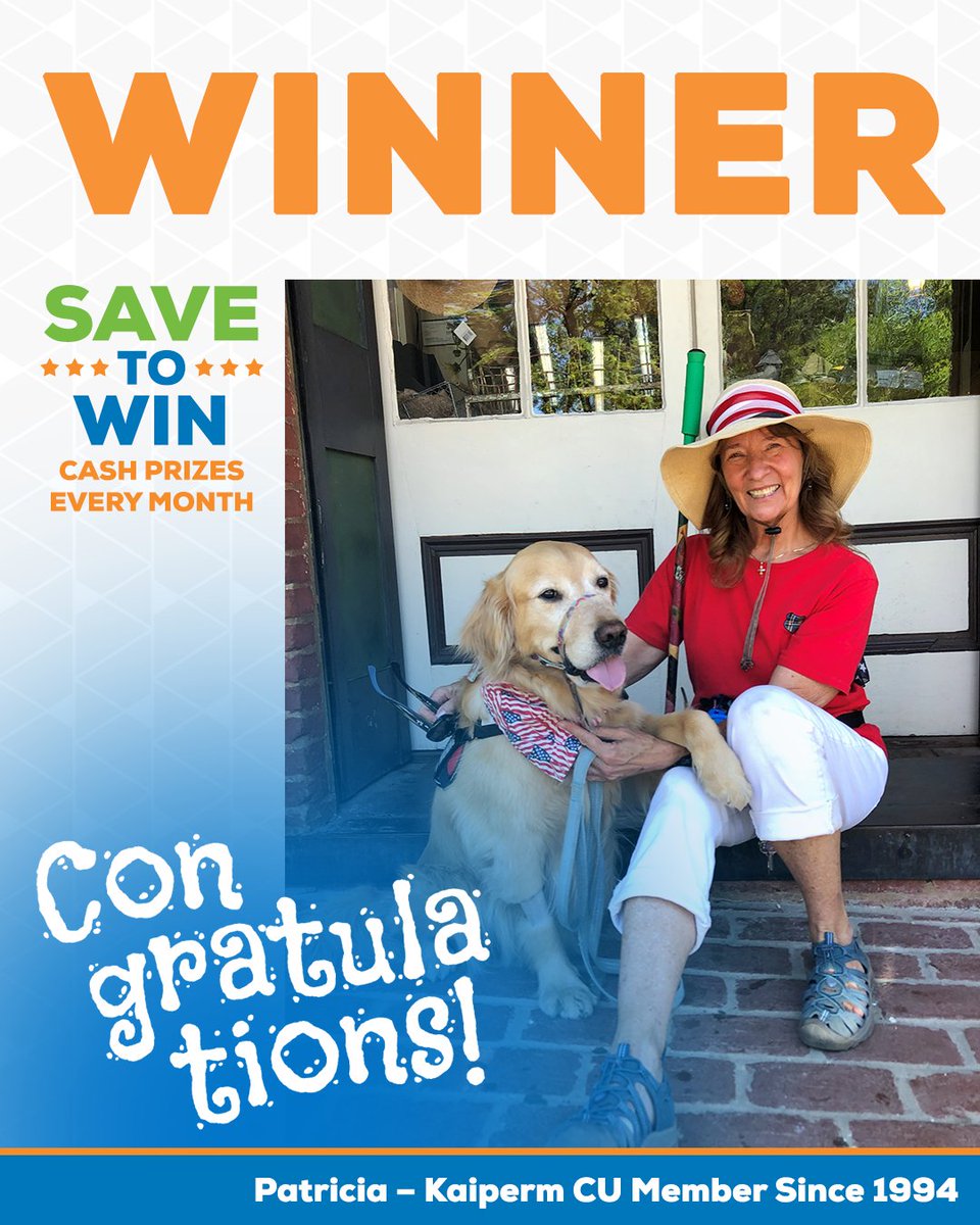 We’re celebrating Patricia, a valued <a href="/KaipermFCU/">Kaiperm Credit Union</a> member since 1994, as one of our #SaveToWin winners! Save to Win turns regular saving into something extra motivating by rewarding members with chances to win while growing their balance. 
👉 bit.ly/2NgPxme