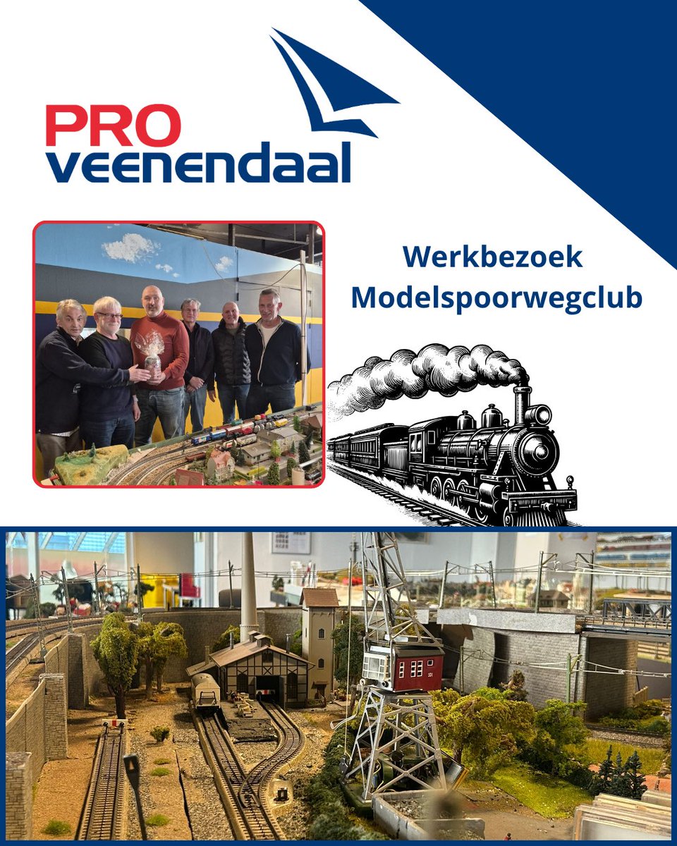ProVeenendaal bezocht de Modelspoorwegclub in de Scheepjehof. 🚂

We spraken over het benaderen van scholen, sponsoring, bezoekdagen en nog veel meer! 
Mooi om te zien hoeveel inzet er is.

Wil jij meer lezen over dit werkbezoek? 
Bekijk dan nu onze website!