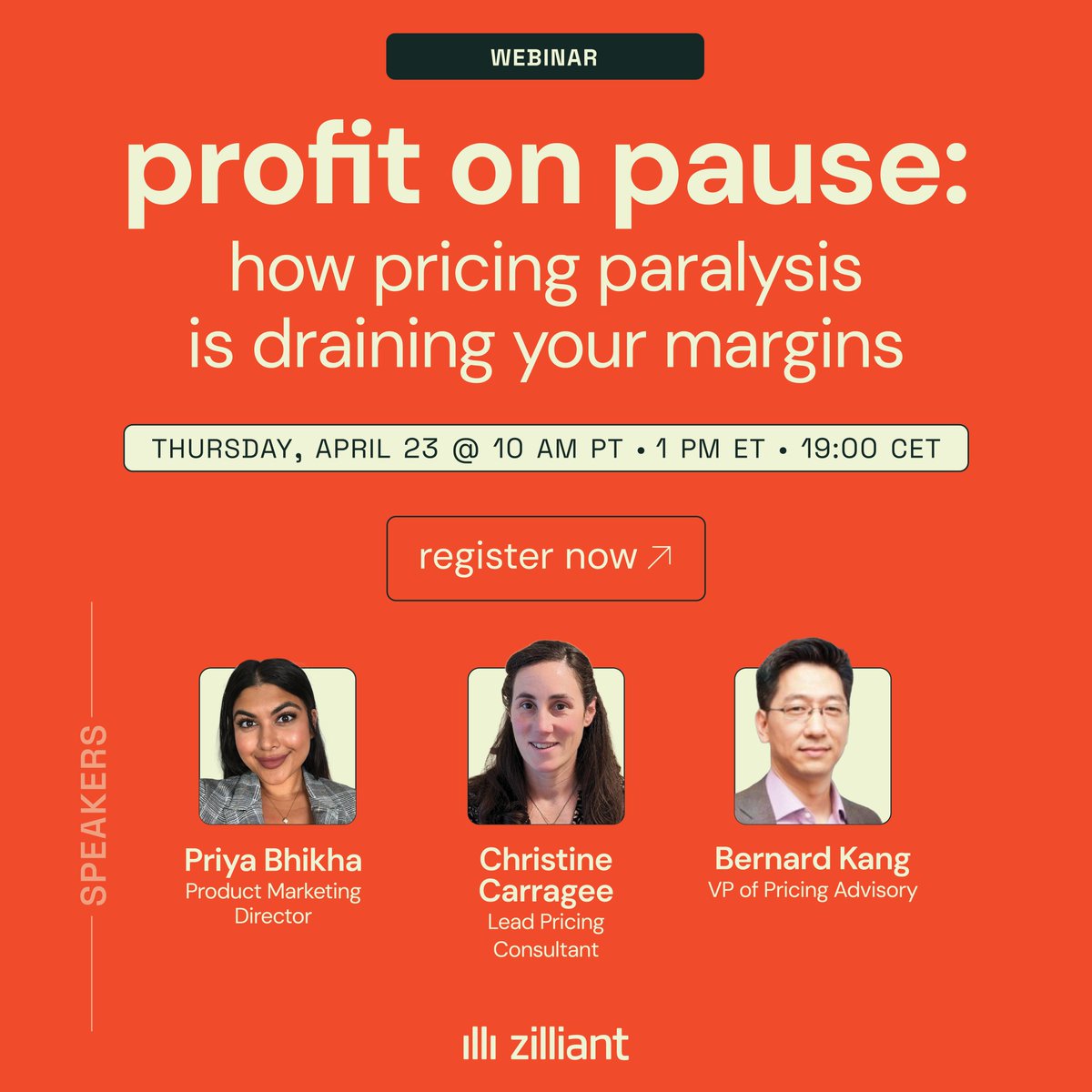 zilliant's tweet image. 🧭 Margin erosion is happening now inside stalled pricing decisions.

On April 23, see how leaders are stopping leakage and regaining pricing control.

Reserve your seat 👉 bigmarker.com/zilliant1/prof…

#PricingStrategy #B2B #RevenueManagement